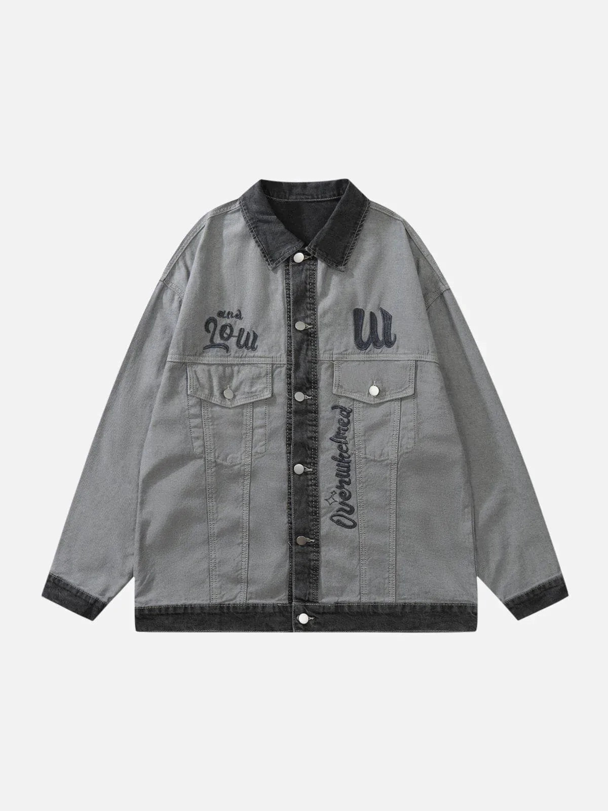 Cartoon Embroidered Denim Jacket Youthful & Iconic Style