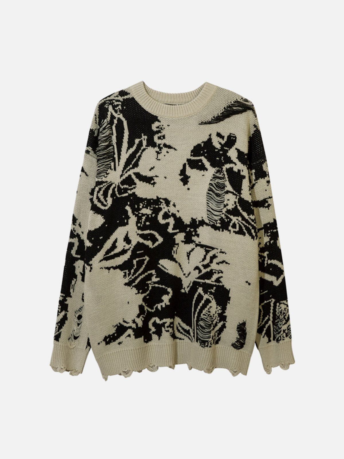 Chic Hollow Hole Knit Sweater Urban & Youthful Appeal
