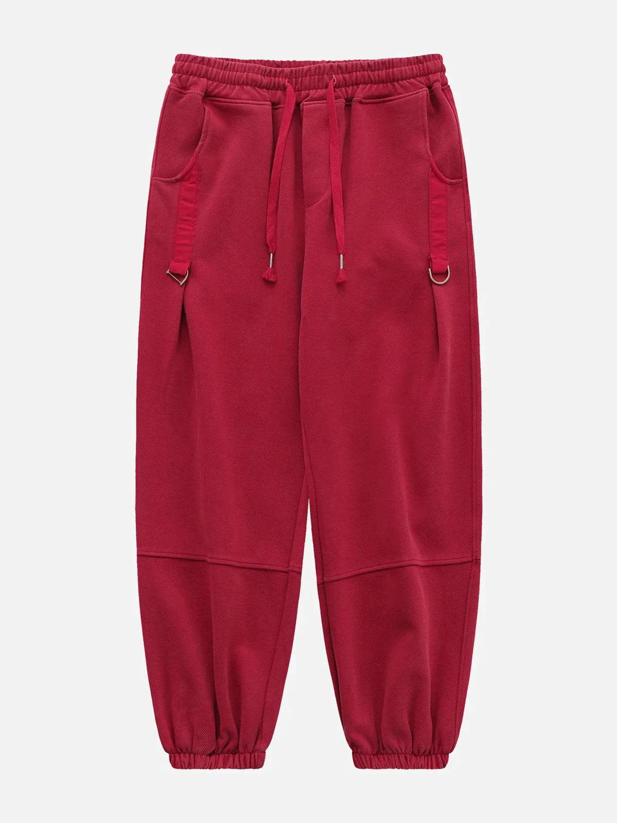 Chic Solid Color Sweatpants with Ruffle Detail Youthful Appeal