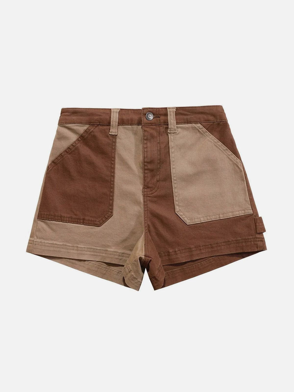 Colorful Patchwork Denim Shorts Slim Fit & Youthful Style