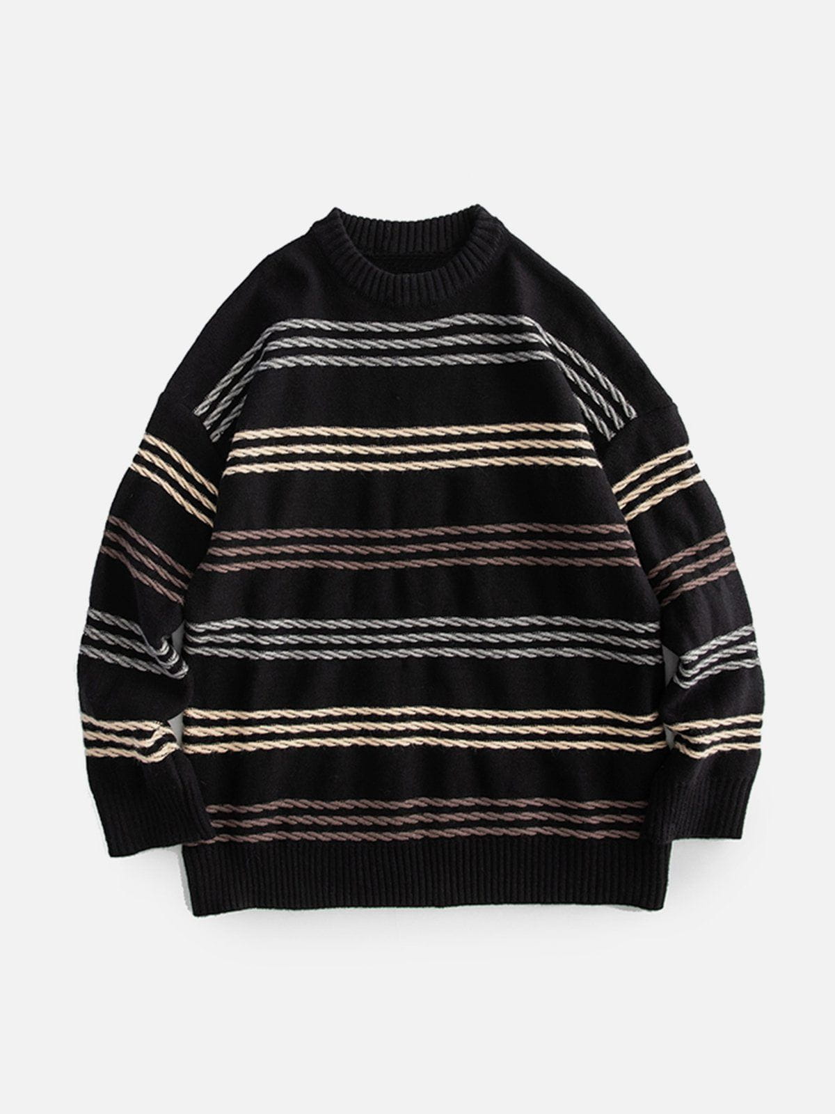 Colorful Vintage Stripe Sweater - Chic & Youthful Appeal