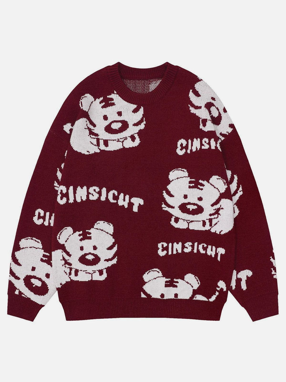 Cute Tiger Sweater Knit Design Youthful & Trendy Appeal