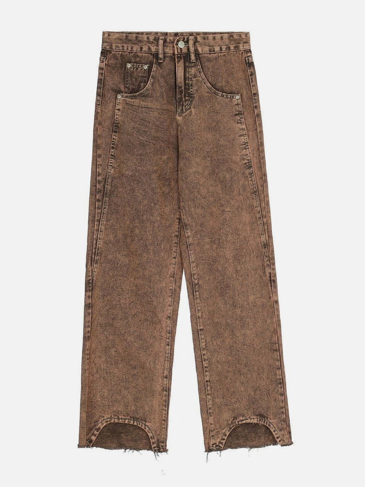 Distressed Jeans with Embroidered Patches