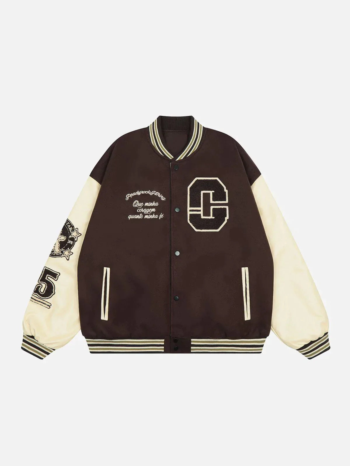 Iconic Letter Embroidery Varsity Jacket - Youthful & Crafted