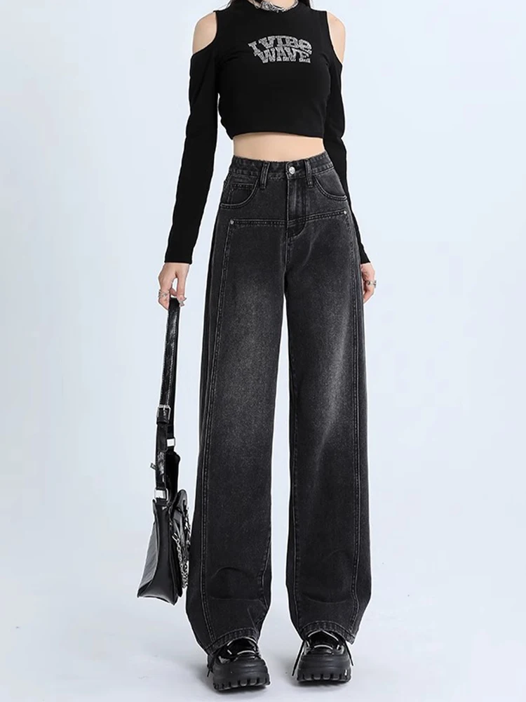 Korean Fashion High Waisted Y2k Vintage Wide Leg Jeans