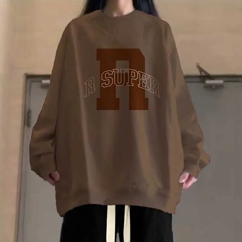 Korean Printed Letter Sweatshirts: Autumn Winter Casual Tops