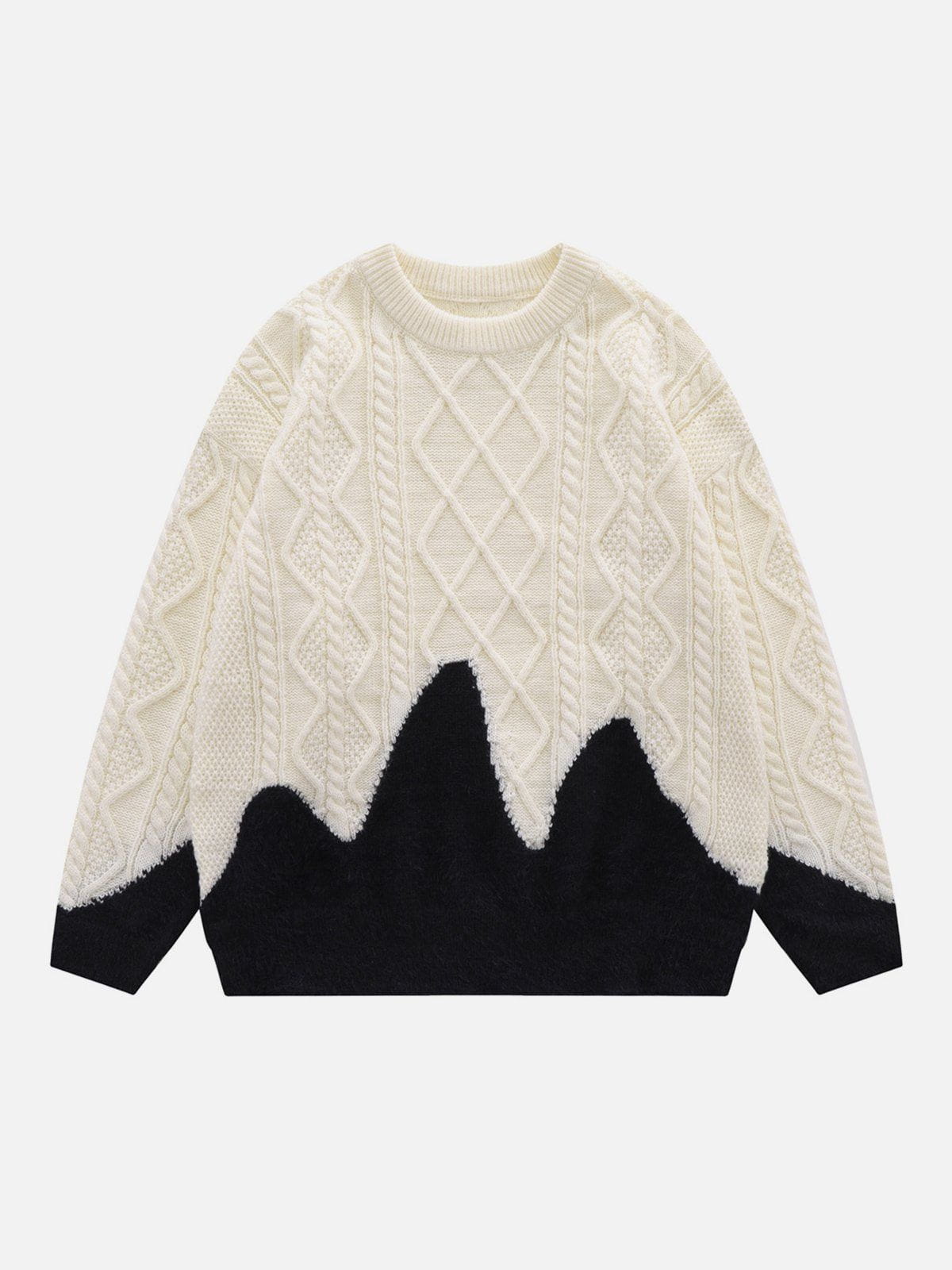 Vintage Colorblock Sweater - Retro Chic & Dynamic Streetwear Piece