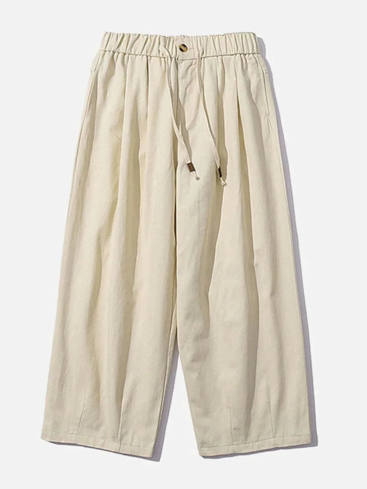 Vintage Drawstring Pants Sleek Solid Color & Urban Fit