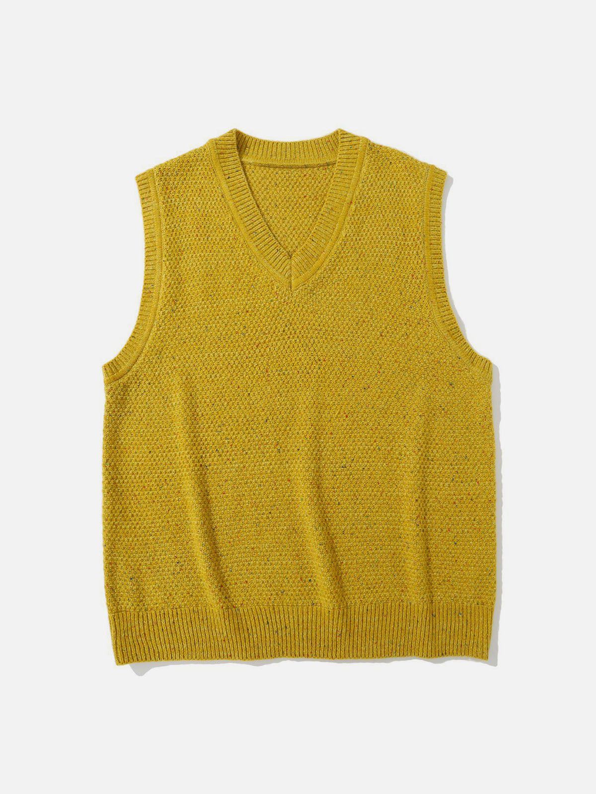Vintage Pure Color Sweater Vest - Chic & Minimalist Design