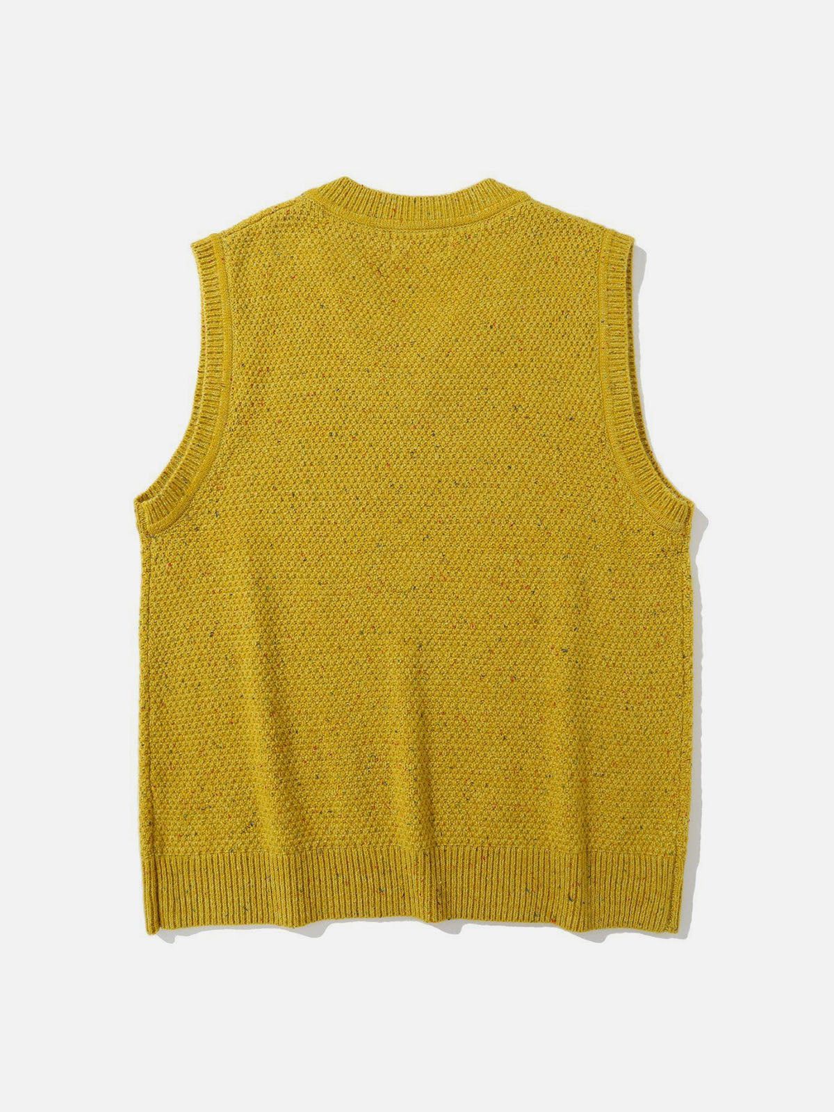 Vintage Pure Color Sweater Vest - Chic & Minimalist Design