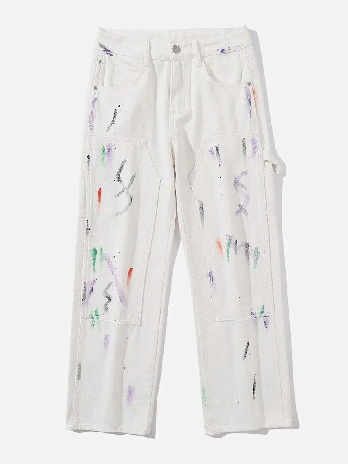 Vintage Spray Paint Jeans Dynamic Color & Edgy Style