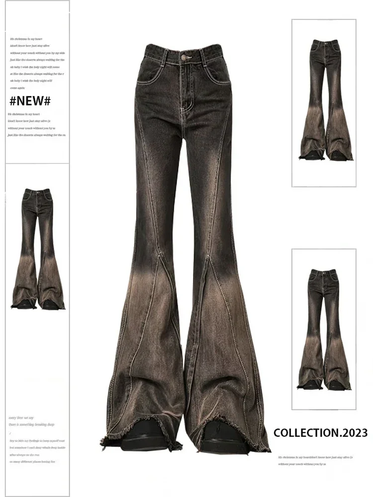 Vintage Y2K Women's Black Flare Jeans - 90s Aesthetic Baggy Denim Trousers