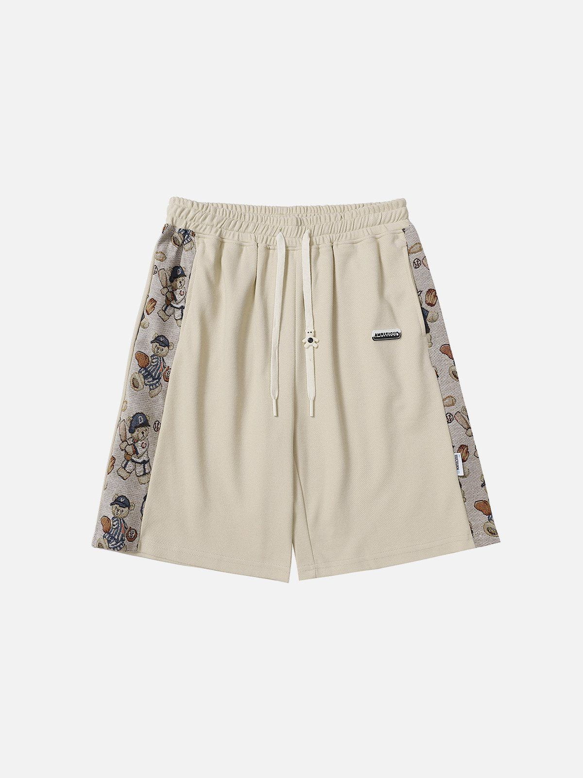 Youthful Bear Print Sticker Shorts - Streetwear Icon