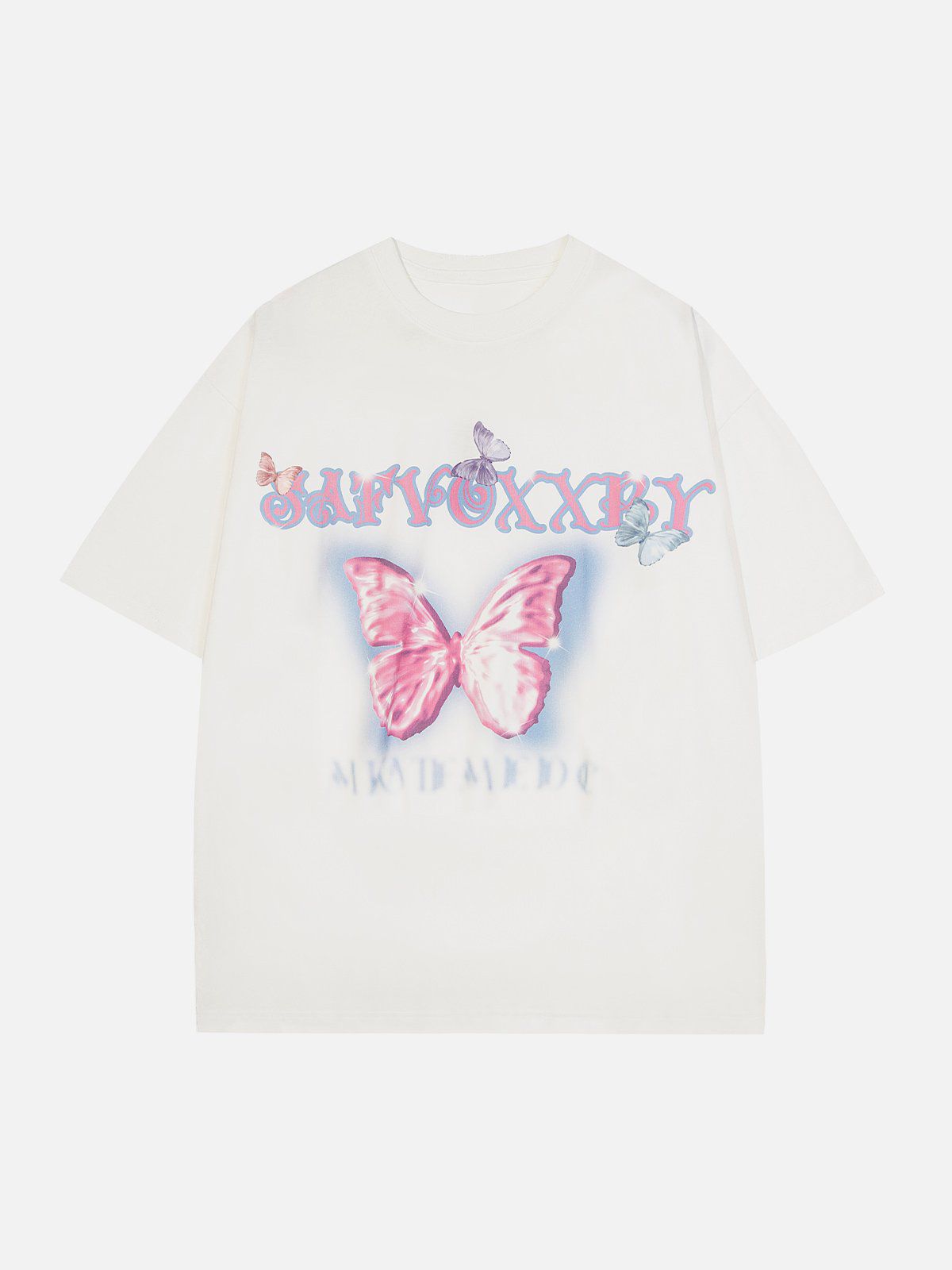 Youthful Butterfly Graphic Tee - Trendy & Vibrant Streetwear