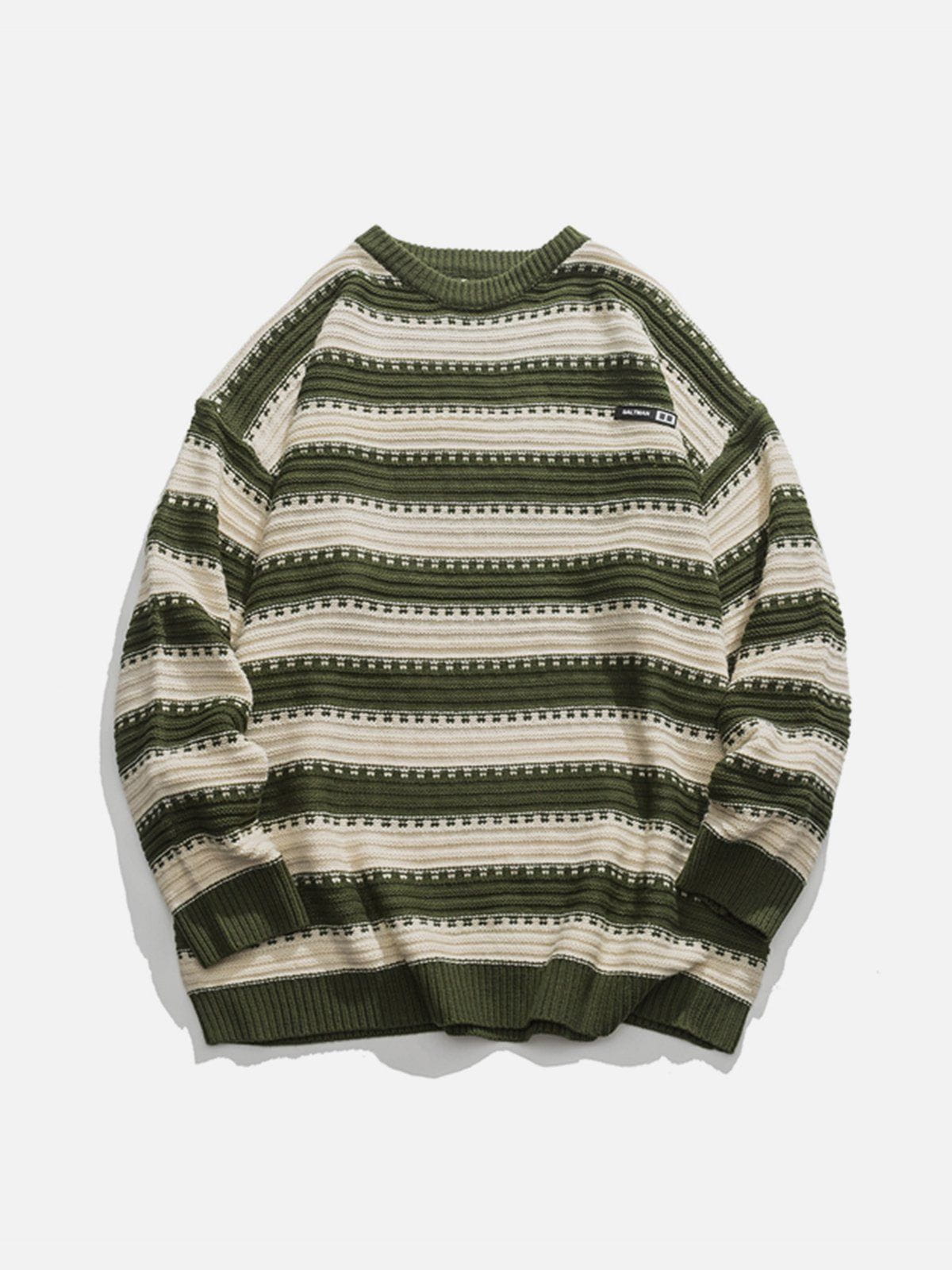 Youthful Crewneck Striped Sweater - Streetwear Icon