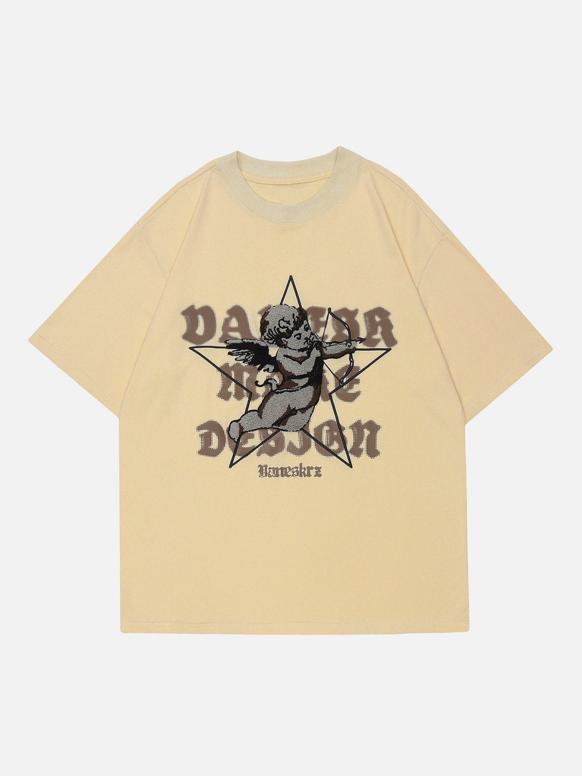 Youthful Cupid & Star Embroidered Tee Dynamic Design