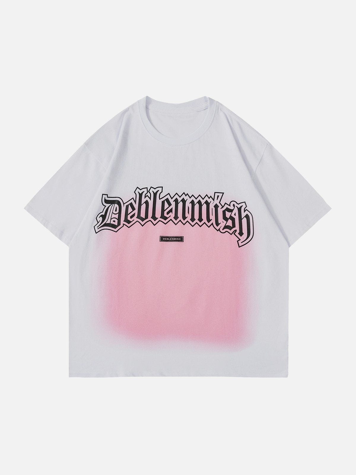 Youthful Gradient Letter Print Tee - Dynamic Streetwear Style