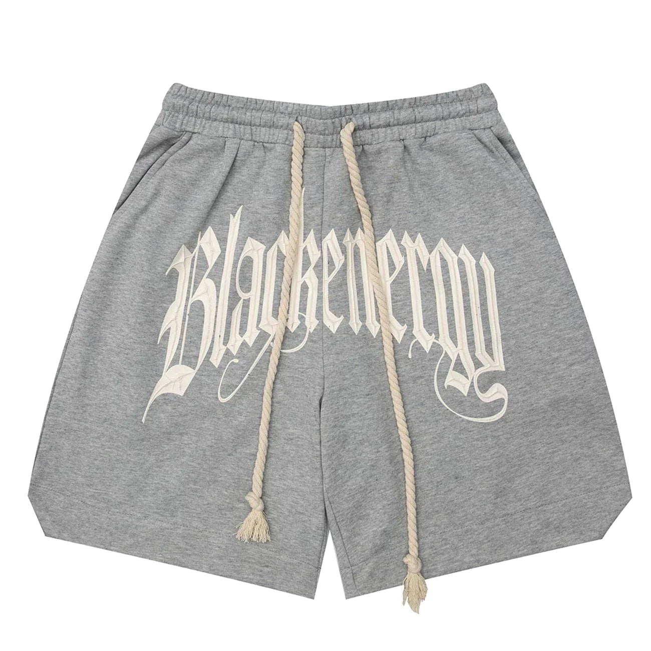 Youthful Letter Embroidered Shorts with Long Drawstring