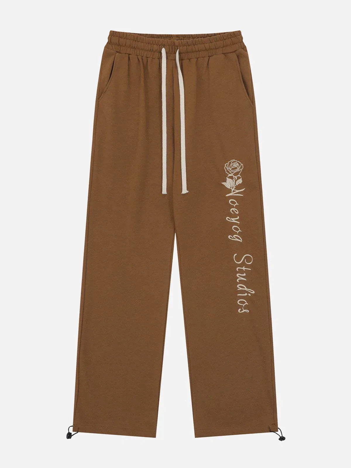 Youthful Rose Letter Sweatpants Embroidered & Comfy