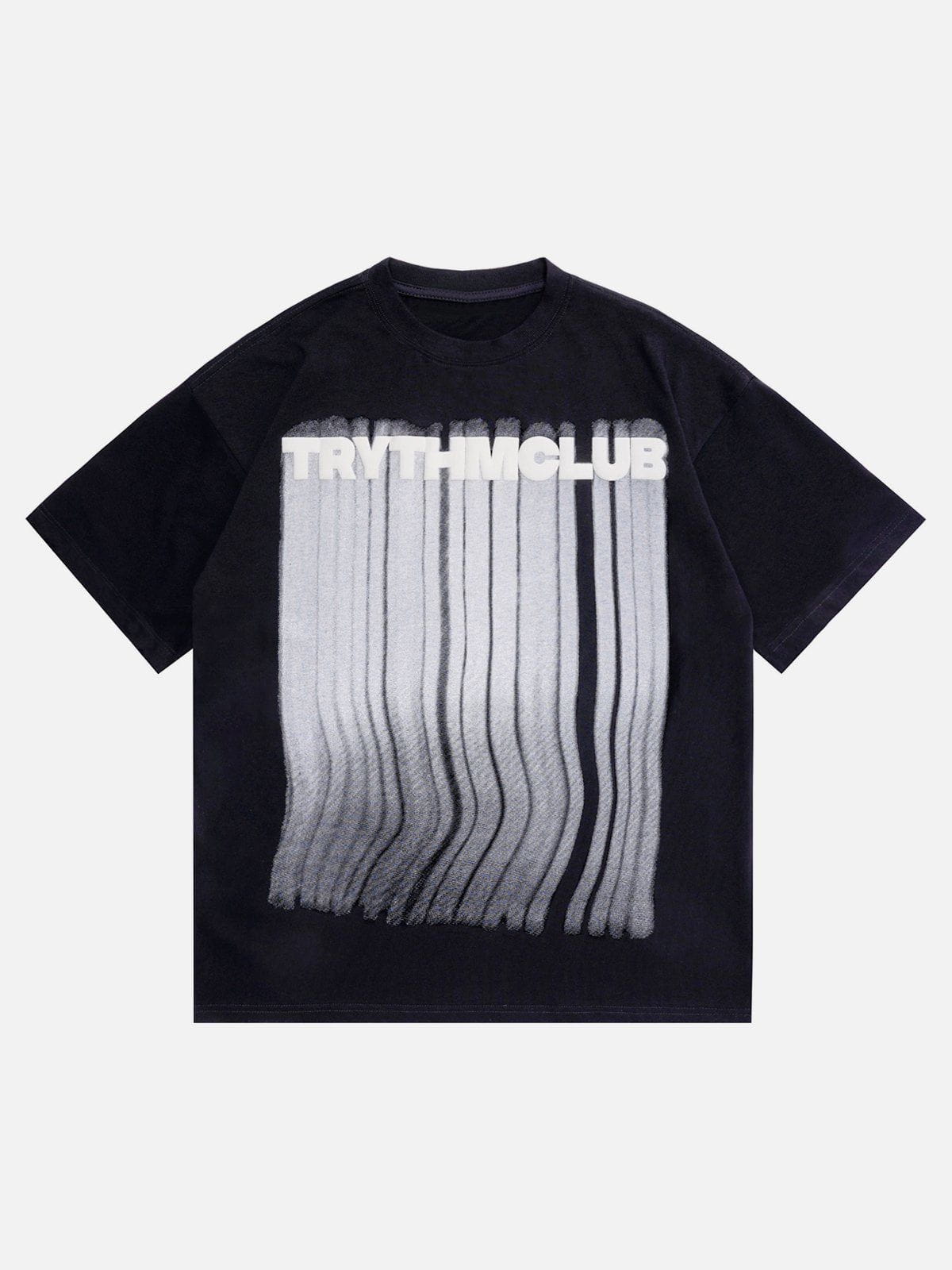 Youthful Smudge Print Tee Dynamic Streetwear Design