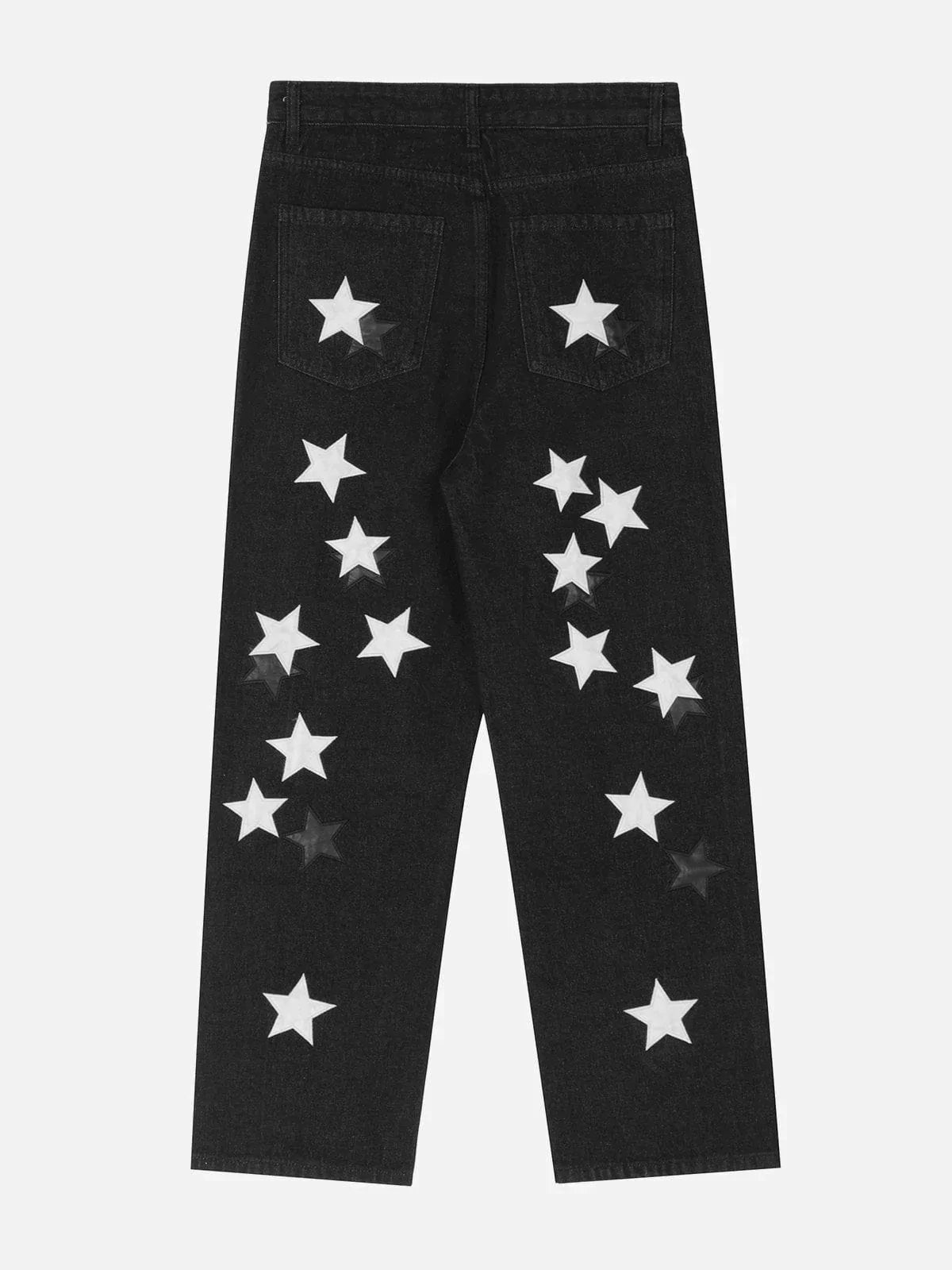 Youthful Star Sticker Jeans - Trendy & Custom Look