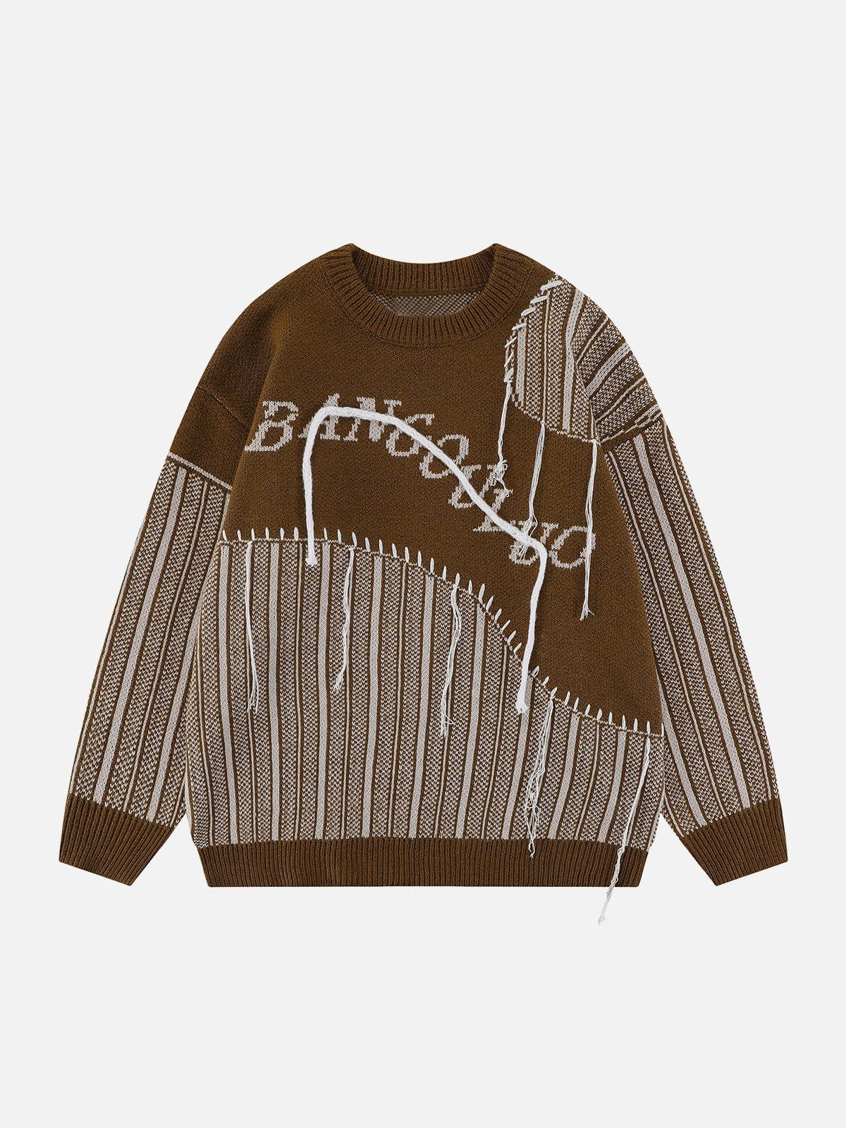 Youthful Strappy Tassel Sweater - Chic & Dynamic Design