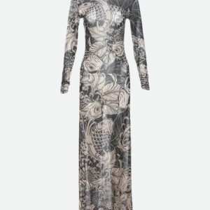 Baddie Tattoo Maxi Dress - Y2K Fashion for Summer Outfits & Concert Vibes