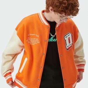 I Don't Give Damn Baseball Varsity Jacket - Y2K Fashion, Spring Outfits, Casual Style