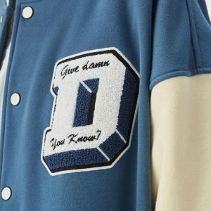 I Don't Give Damn Baseball Varsity Jacket - Y2K Fashion, Spring Outfits, Casual Style