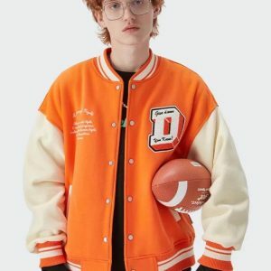 I Don't Give Damn Baseball Varsity Jacket - Y2K Fashion, Spring Outfits, Casual Style