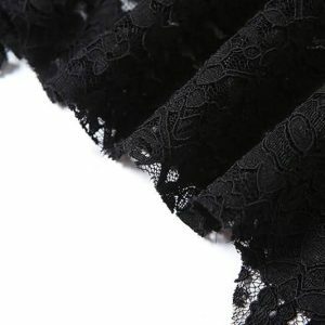 Lace Ruffle Solid Irregular Maxi Skirt - Y2K Fashion for Spring & Summer Outfits