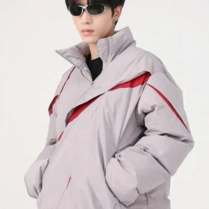 Y2K Asymmetrical Zipper Puffer Jacket - Trendy Summer & Spring Fashion Outfit Ideas