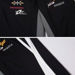 Y2K Color Blocking Racing Pants for Trendy Summer & Spring Outfits