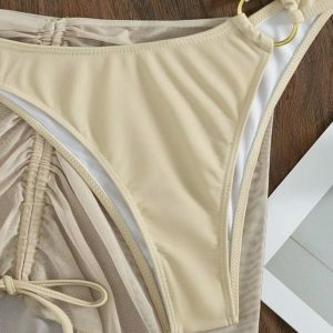 Y2K Fashion 3-Piece Swimwear Set: U Neck, O Ring, Perfect for Summer Outfits & Vacation