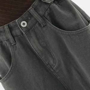 Y2K Fashion Adjustable Waist Baggy Denim Jeans for Casual & Summer Outfits