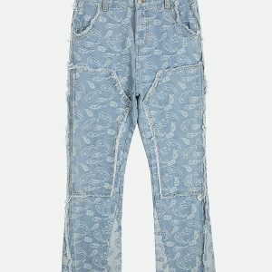 Y2K Fashion Cashew Flower Cut Jeans for Trendy Spring & Summer Outfits
