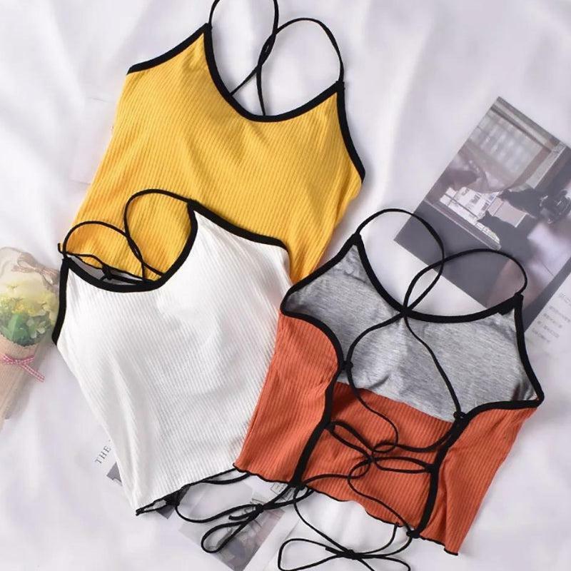 Y2K Fashion Corduroy Backless Crop Top - Trendy Summer & Spring Outfit Ideas