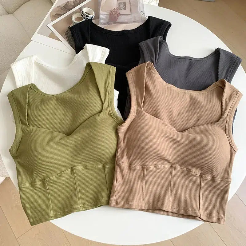 Y2K Fashion Corduroy Square Neck Crop Top - Trendy Summer & Spring Outfit Ideas