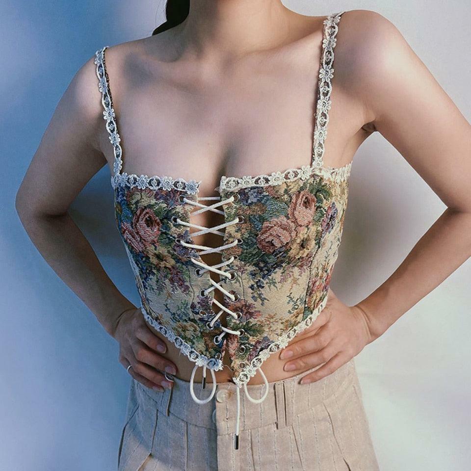 Y2K Fashion Cottagecore Corset Top - Perfect for Spring Outfits & Casual Looks