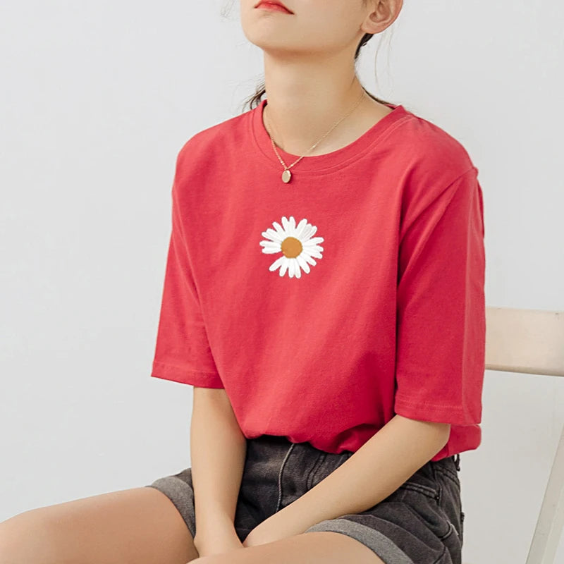 Y2K Fashion Cottagecore Daisy Crop Tee - Perfect for Spring Outfits & Casual Looks