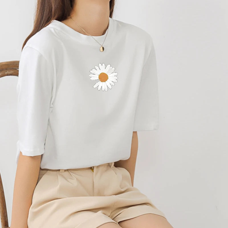 Y2K Fashion Cottagecore Daisy Crop Tee - Perfect for Spring Outfits & Casual Looks