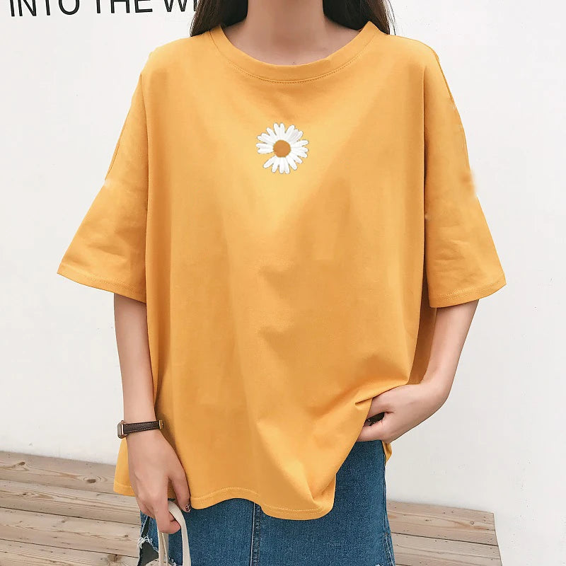 Y2K Fashion Cottagecore Daisy Crop Tee - Perfect for Spring Outfits & Casual Looks