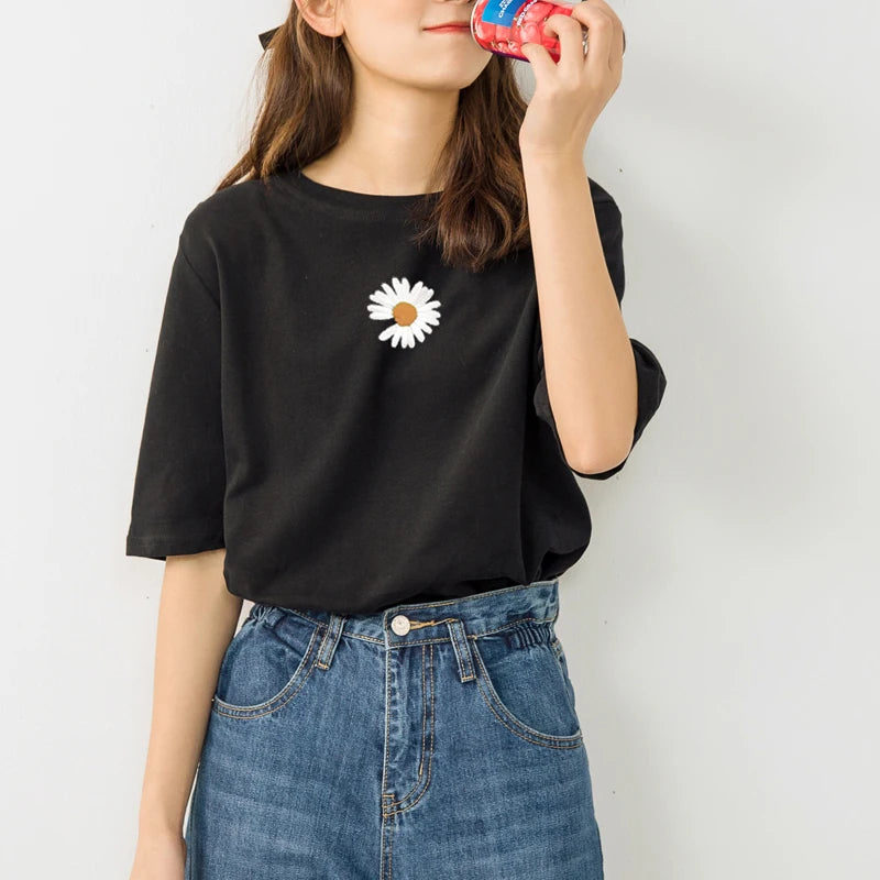 Y2K Fashion Cottagecore Daisy Crop Tee - Perfect for Spring Outfits & Casual Looks