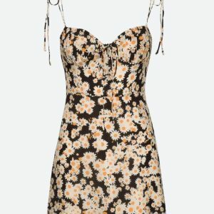 Y2K Fashion Cottagecore Daisy Tie Strap Mini Dress - Perfect for Spring Outfits & Brunch