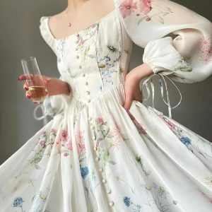 Y2K Fashion Cottagecore Maxi Dress - Perfect for Spring Outfits & Summer Fits