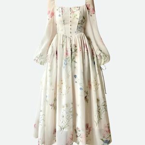 Y2K Fashion Cottagecore Maxi Dress - Perfect for Spring Outfits & Summer Fits