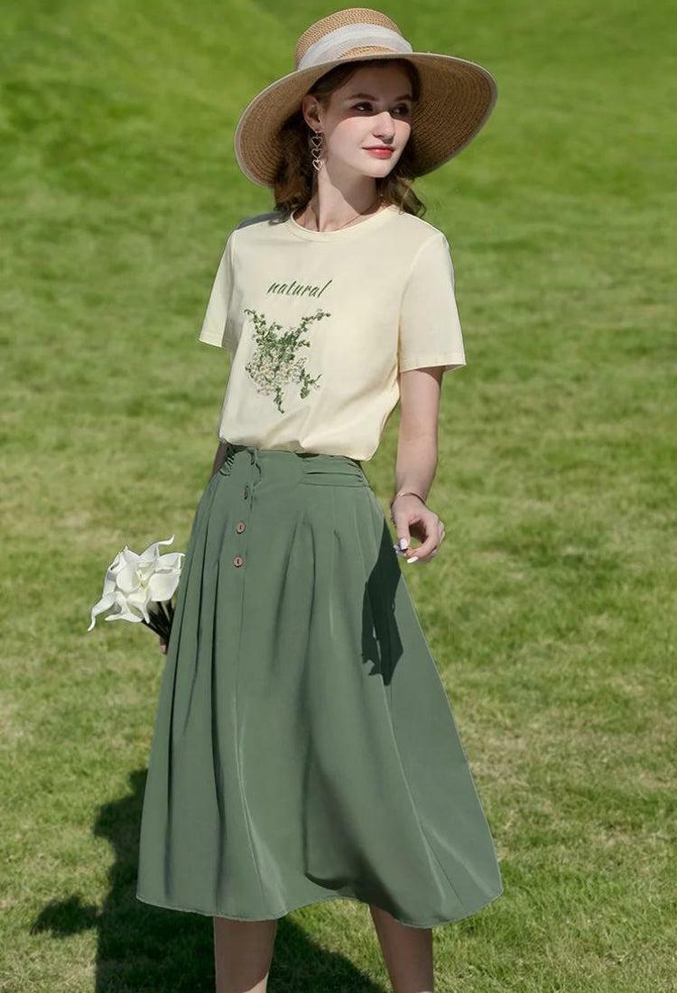 Y2K Fashion Cottagecore Natural Tee - Perfect for Spring Outfits & Casual Looks