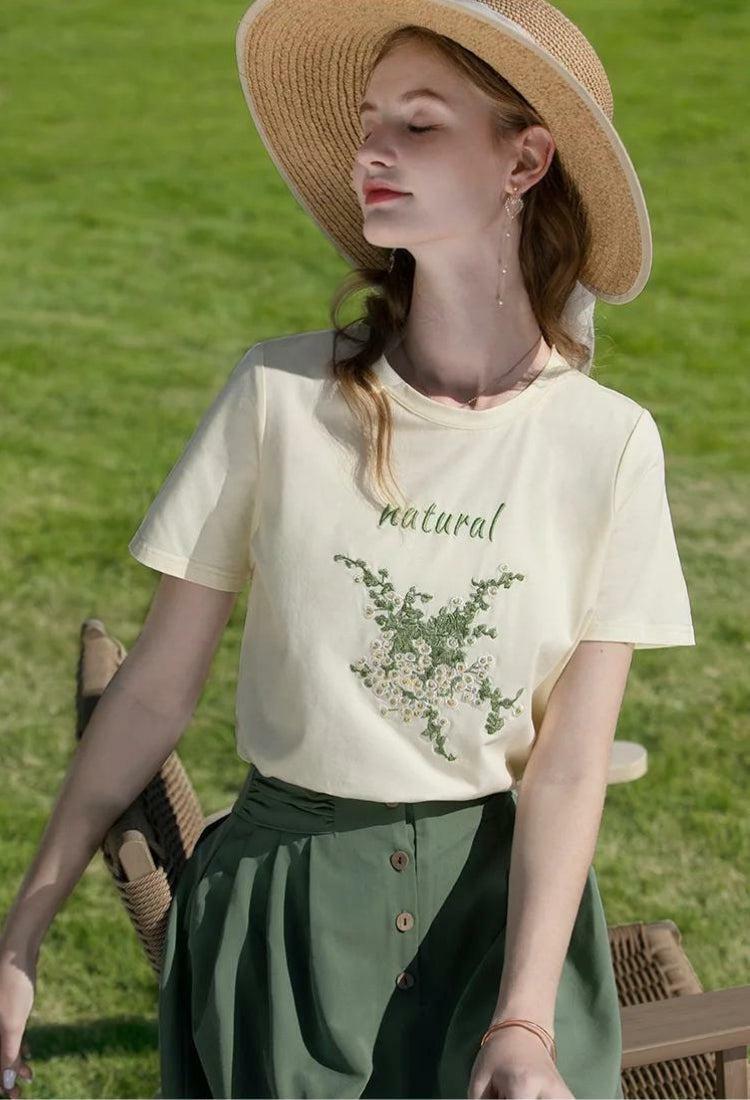 Y2K Fashion Cottagecore Natural Tee - Perfect for Spring Outfits & Casual Looks