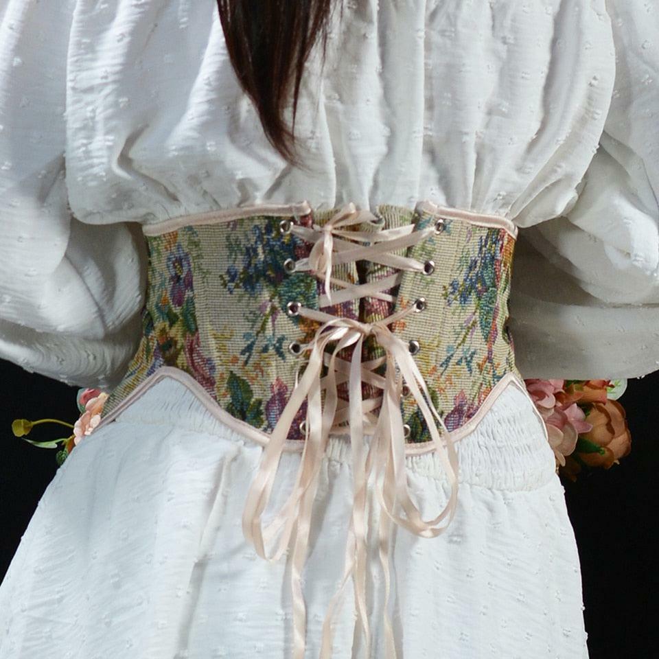 Y2K Fashion Cottagecore Ribbon Lace Up Waist Corset - Perfect for Spring Outfits & More
