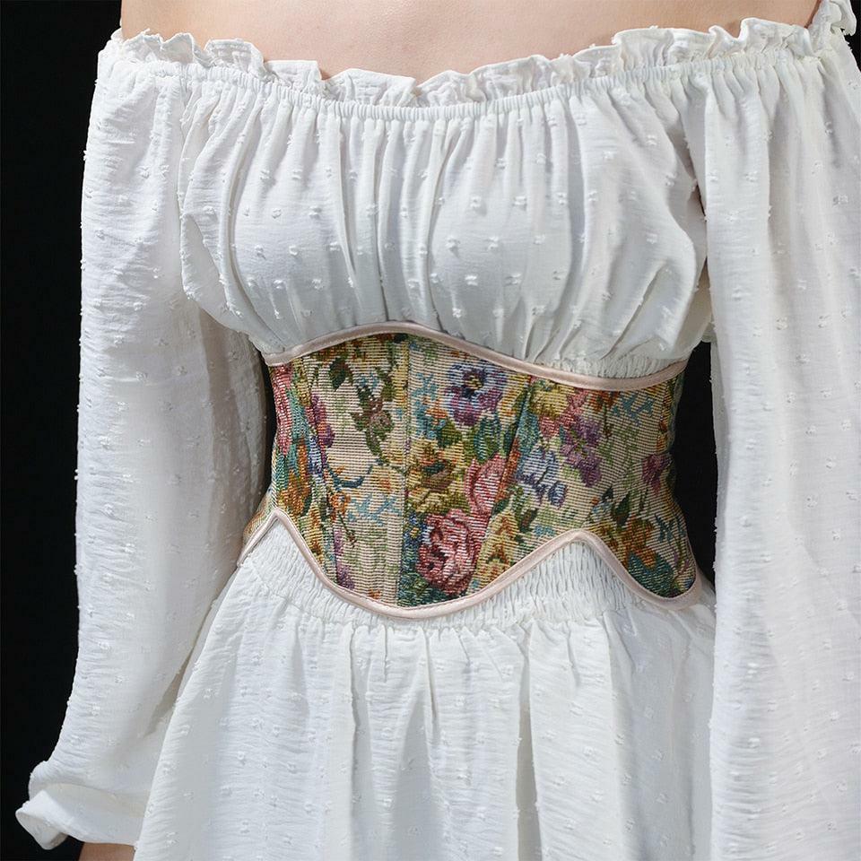 Y2K Fashion Cottagecore Ribbon Lace Up Waist Corset - Perfect for Spring Outfits & More